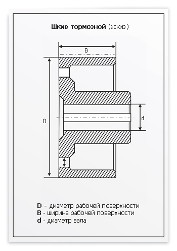 Чертеж тормозного шкива